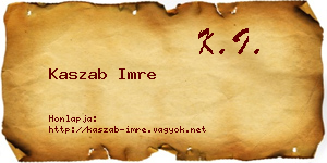 Kaszab Imre névjegykártya
